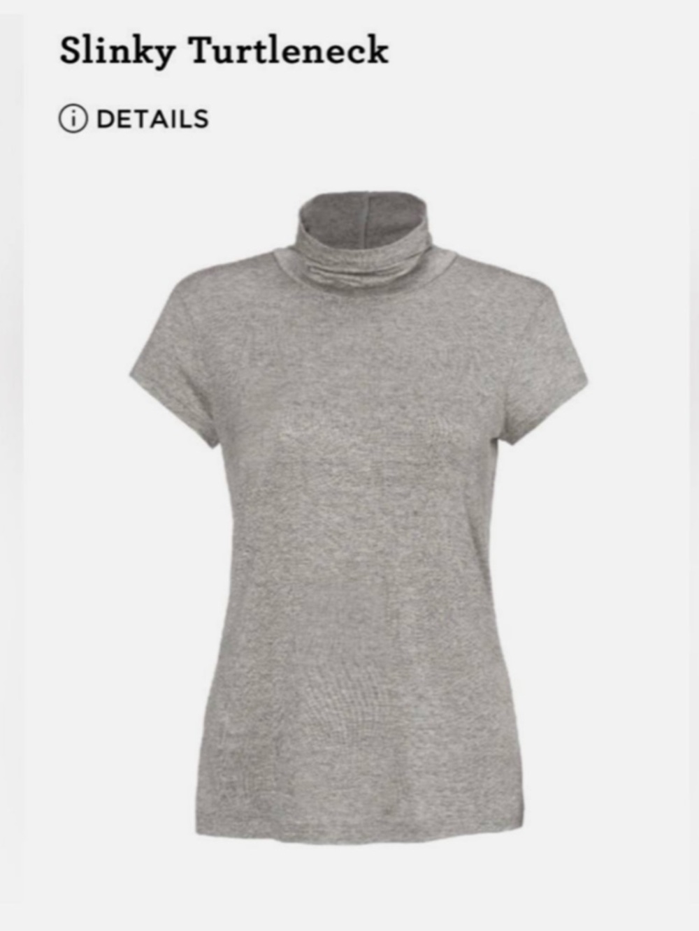 Cabi Slinky Turtleneck #4372 Heathered Grey Size XL Rib Knit Cap Sleeves Silky